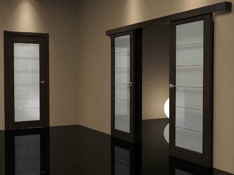 Стеклянные межкомнатные двери: раздвижные, распашные, матовые (50 фото разных моделей)