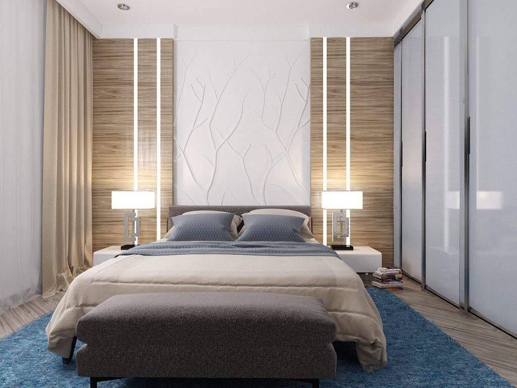 Современные дизайн спальни в 2022: интерьер в современном стиле, шторы, обои, цвета, в квартире, в частном доме, тренды (реальные фото)