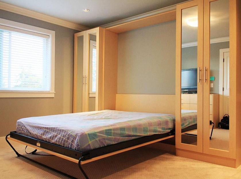 11 вариантов тткидных кроватей встроенных в шкаф: описание и виды