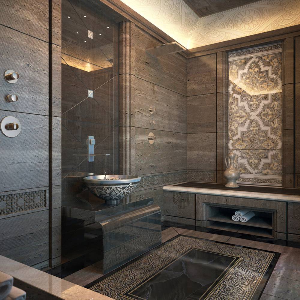 Интерьер ванной в восточном стиле: фото дизайна, плитка, аксессуары и тд