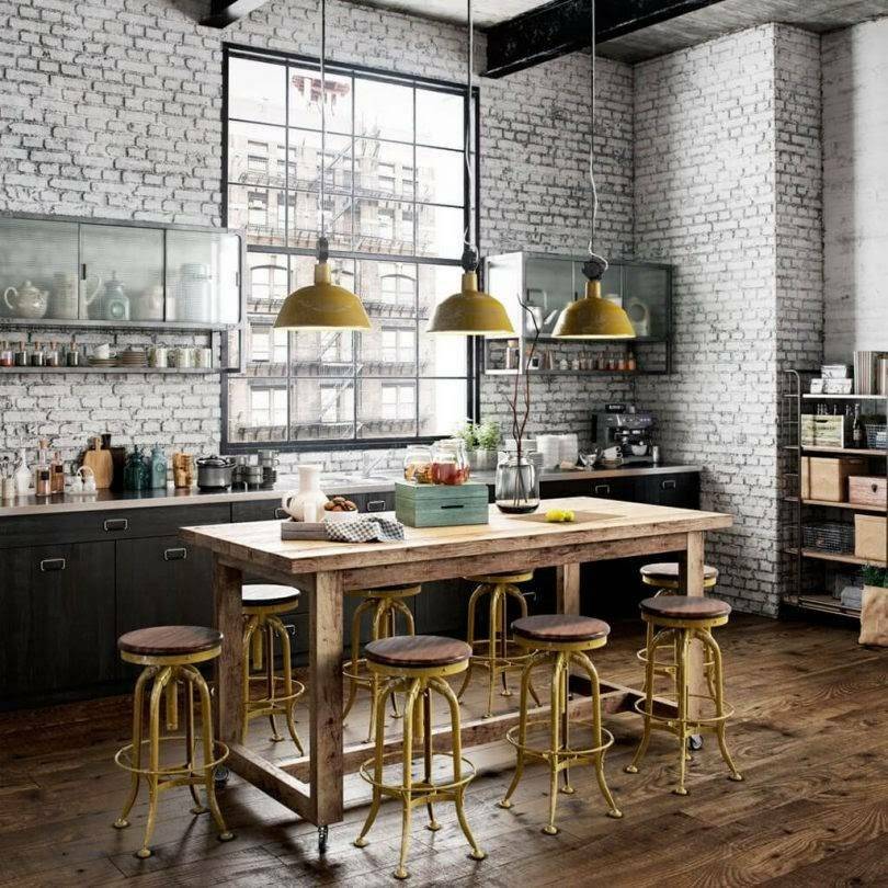 Кухня в стиле лофт: 100 идей для дизайна и декора
