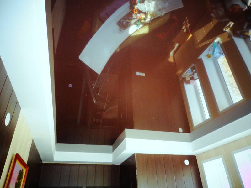 Коричневый потолок (73 фото) натяжных и подвесных конструкций