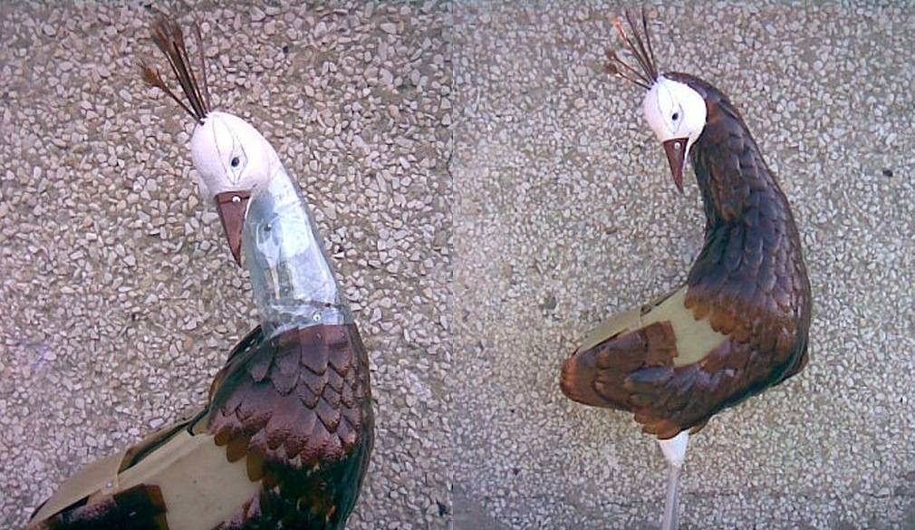 Красивые птицы из пластиковых бутылок своими руками