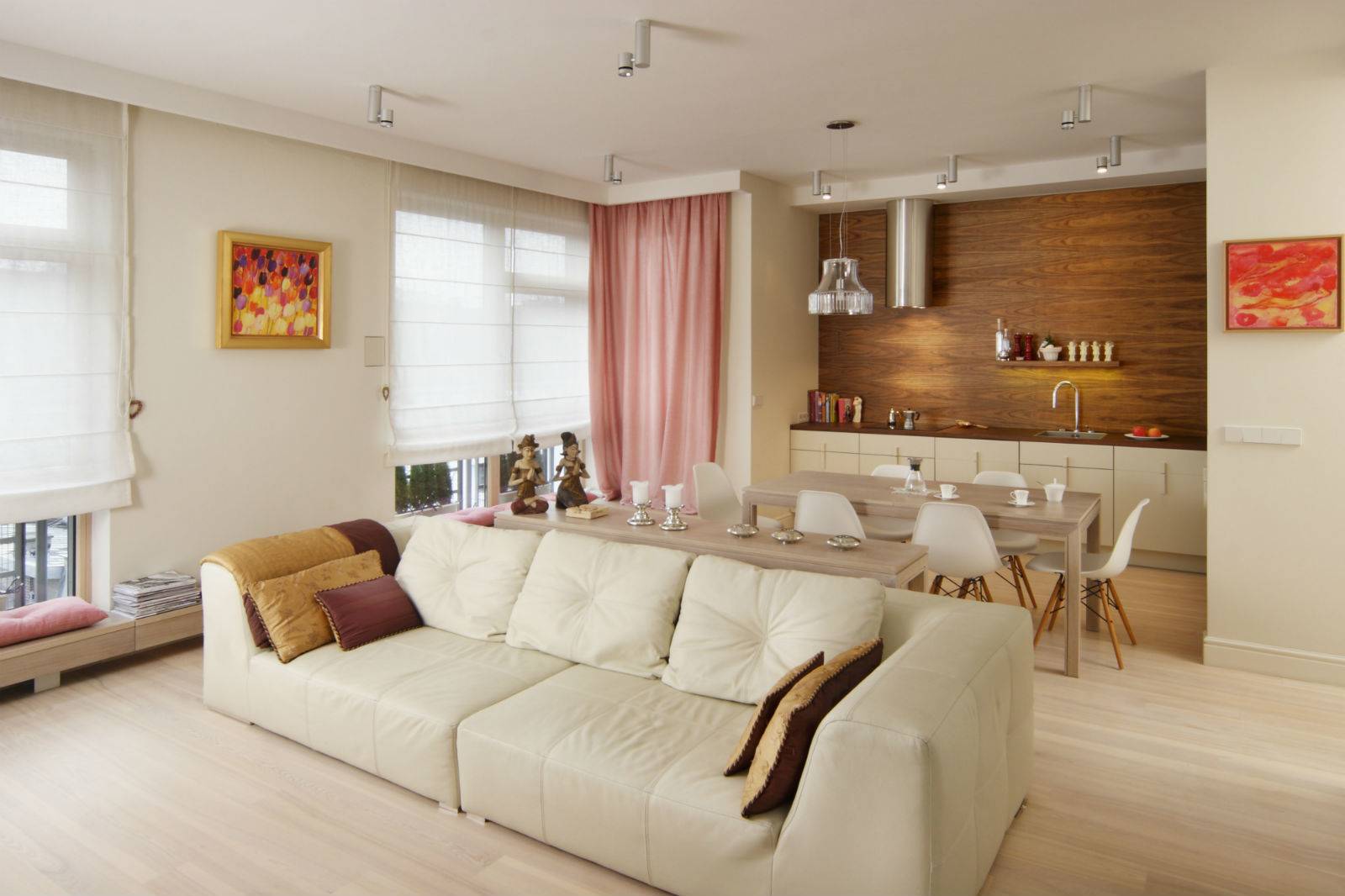Современный дизайн кухни-гостиной 30 кв. м: планировка и фото интерьера