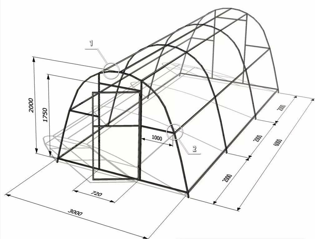 Изготовление теплиц из поликарбоната: схемы и чертежи