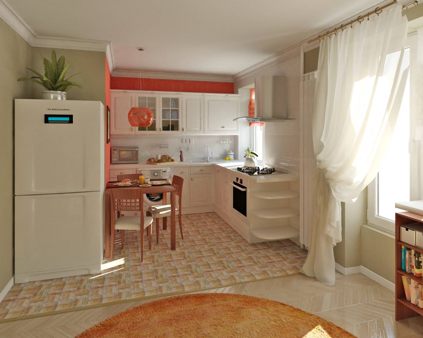 Дизайн и планировка кухни, совмещенной с гостиной в двушке-хрущевке