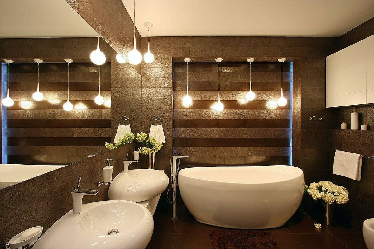 Освещение в ванной (120 фото) - обзор красивого дизайна + инструкция, как организовать эффективное освещение