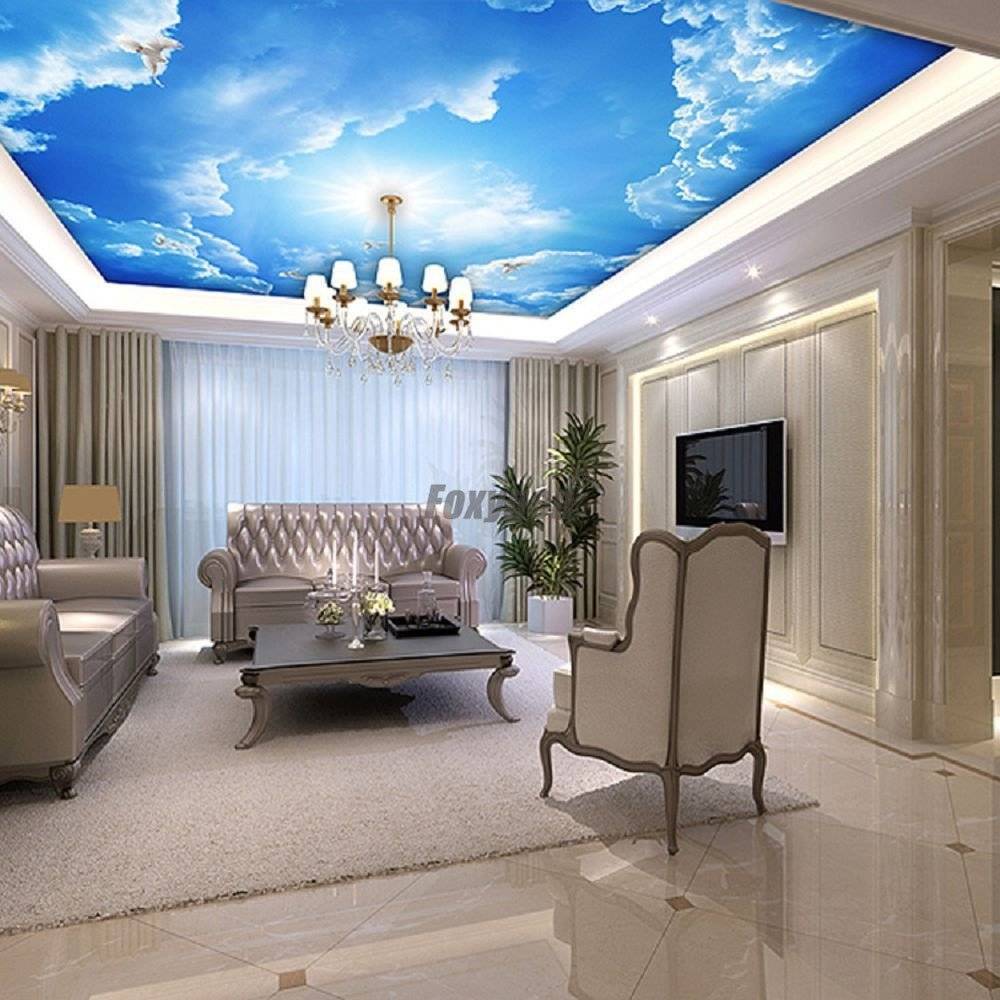 Натяжные потолки в зал (55 фото): современный дизайн потолков в гостиной