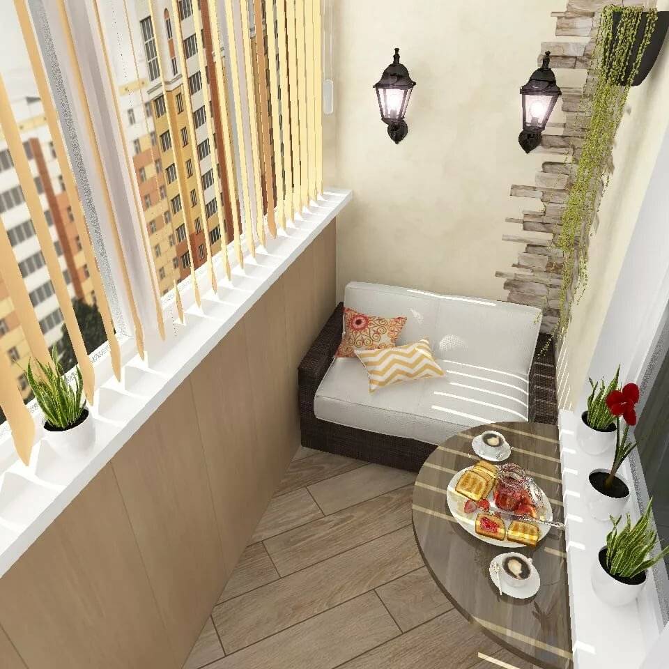 Как обустроть маленький балкон: уютный дизайн, мебель, отделка