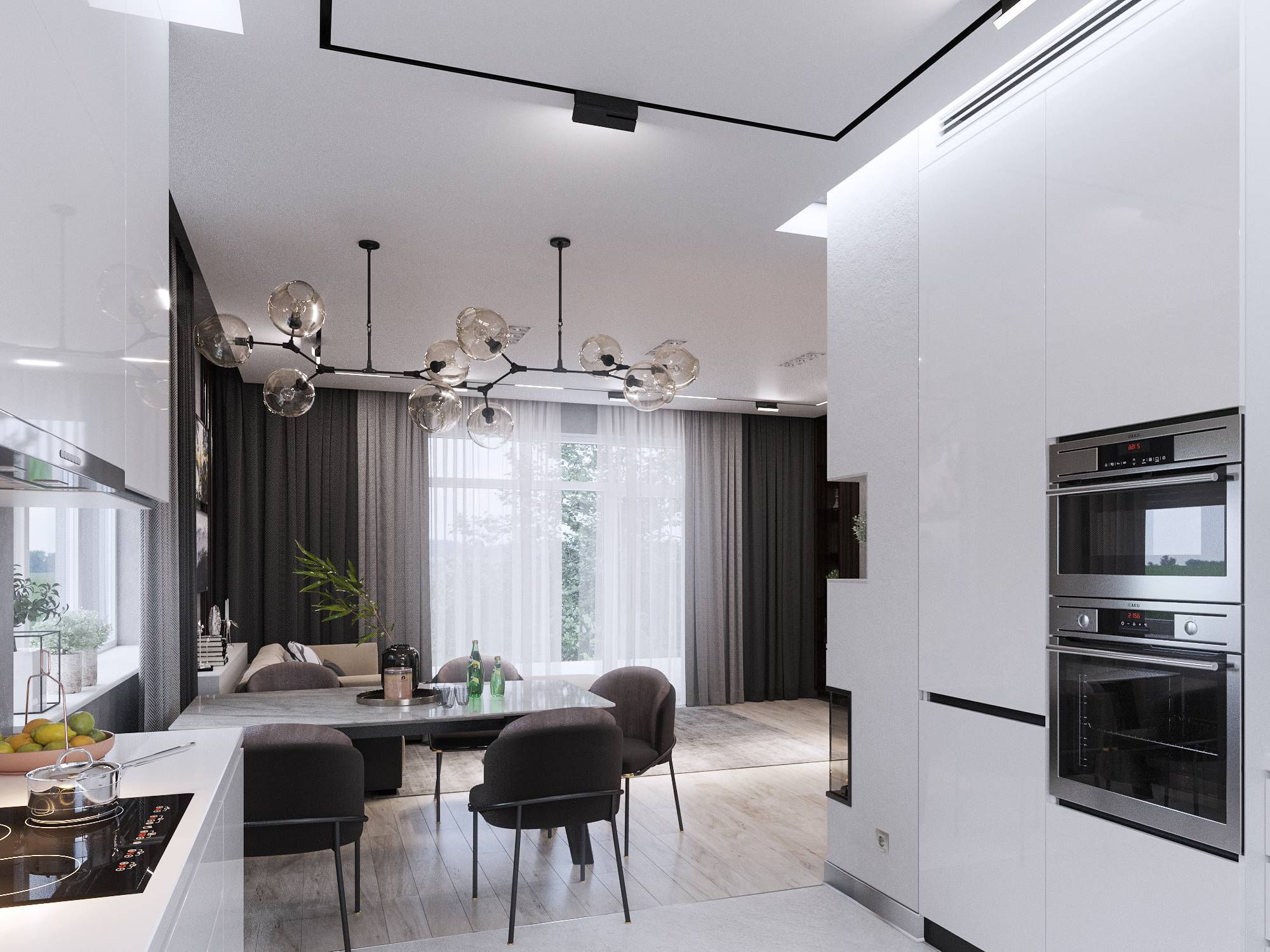 Дизайн кухни - гостиной 30 кв. м. - 125 фото эксклюзивных решений по зонированию