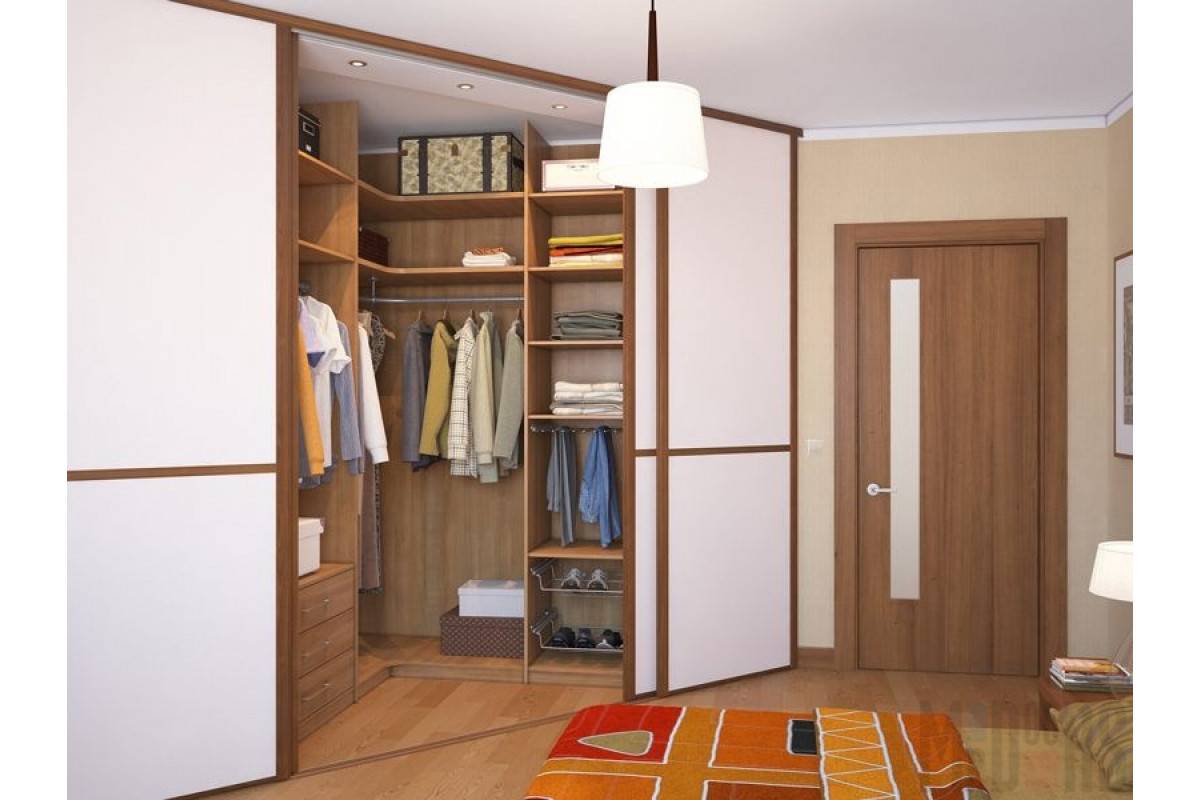 Угловая гардеробная: шкаф с дверьми-купе, фото, в прихожую или детскую, дизайн-проекты, система хранения