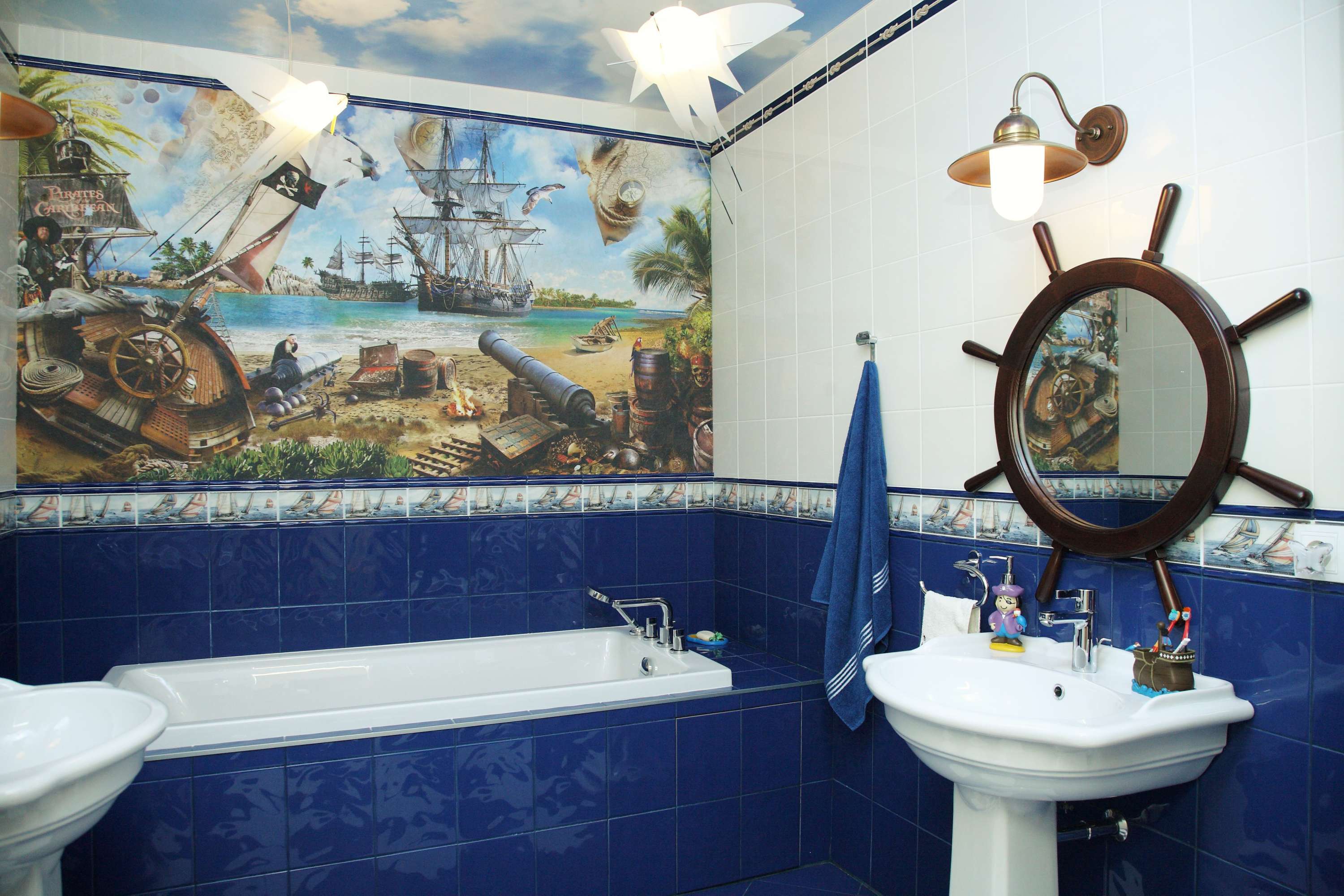 Ванная комната в морском стиле - варианты оформления ванной в морском стиле (+фото)