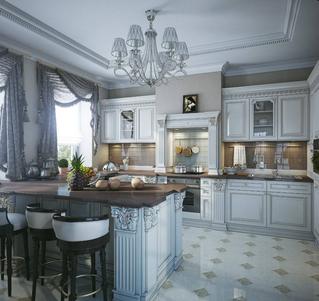 90+ фото классического стиля в интерьере кухни в 2022 году
