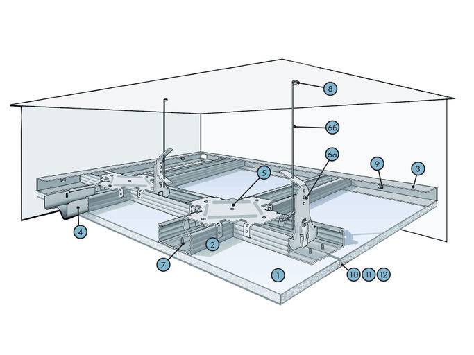 Потолки кнауф: технология монтажа гкл, акустика, устройство, система кнауф потолки из гипсокартона п112, двухуровневый