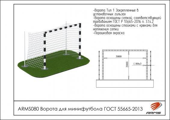 Размер футбольных ворот в метрах по стандарту