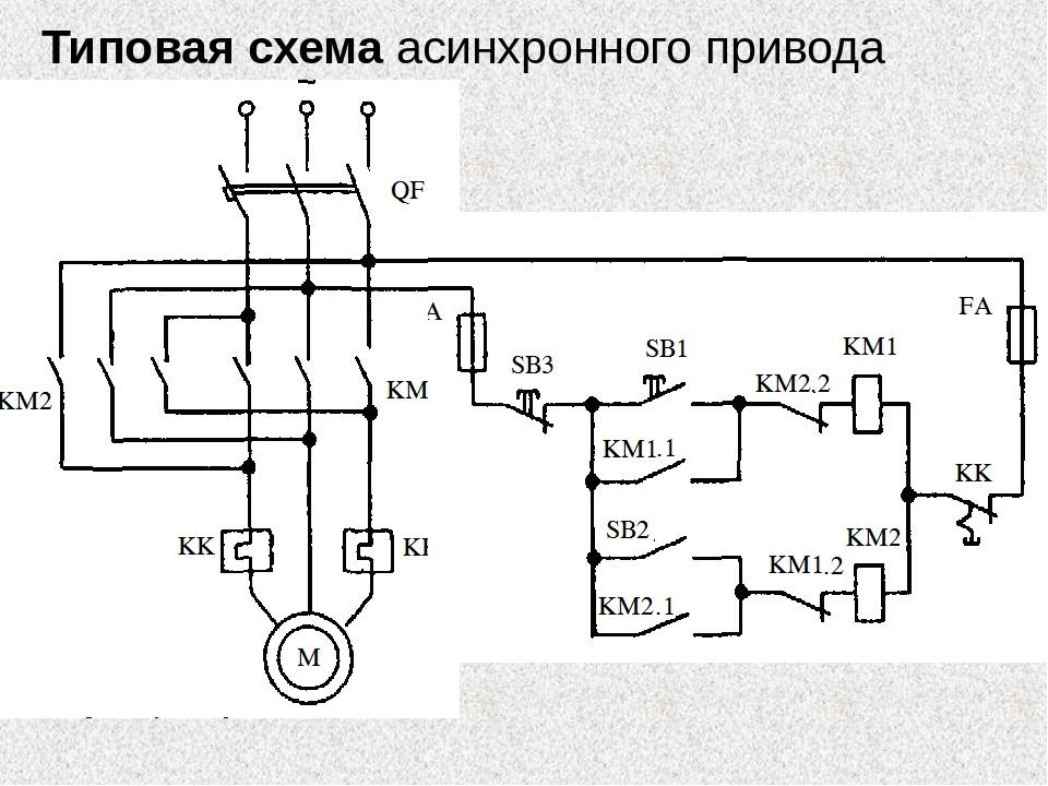 Схема управления асинхронным двигателем с короткозамкнутым ротором | электрикам