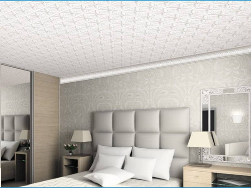 Применение потолочной плитки для отделки стен  виды материала - все про гипсокартон