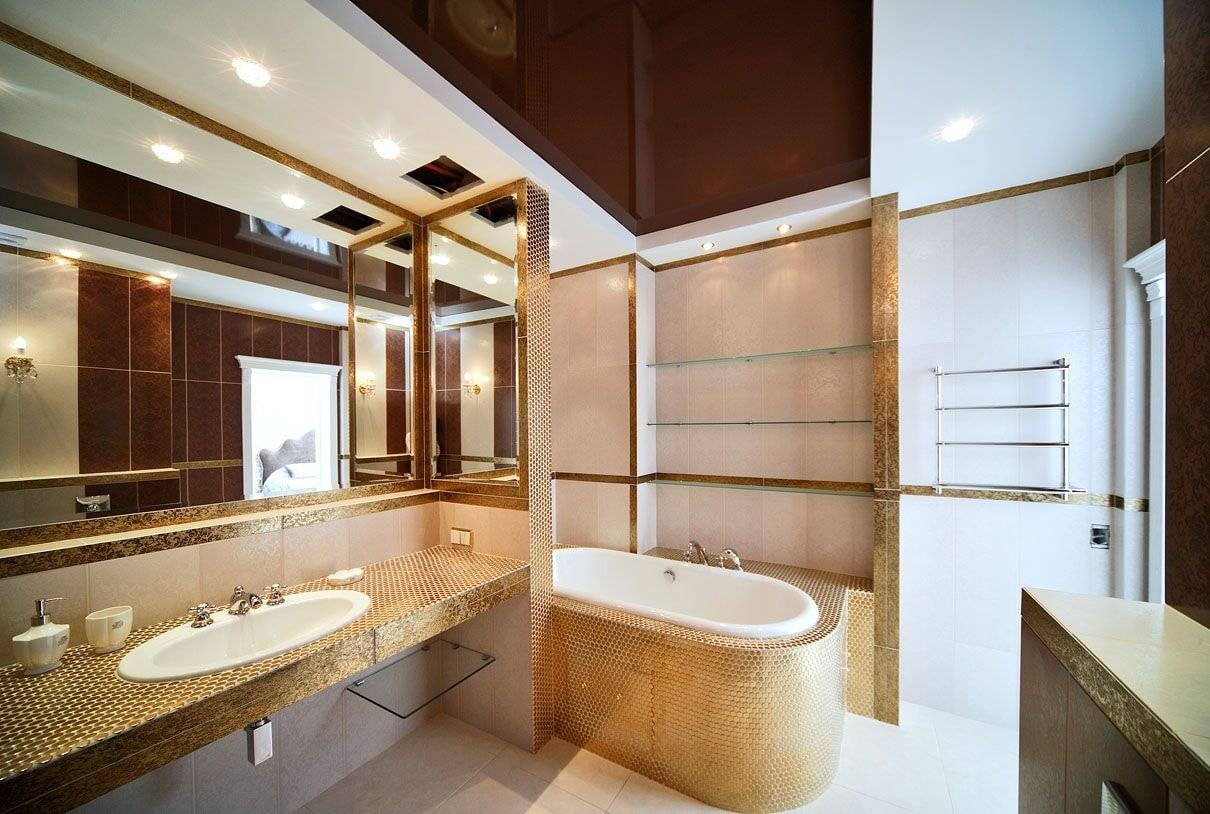 Потолок в ванной комнате: топ-100 фото идей оформления
