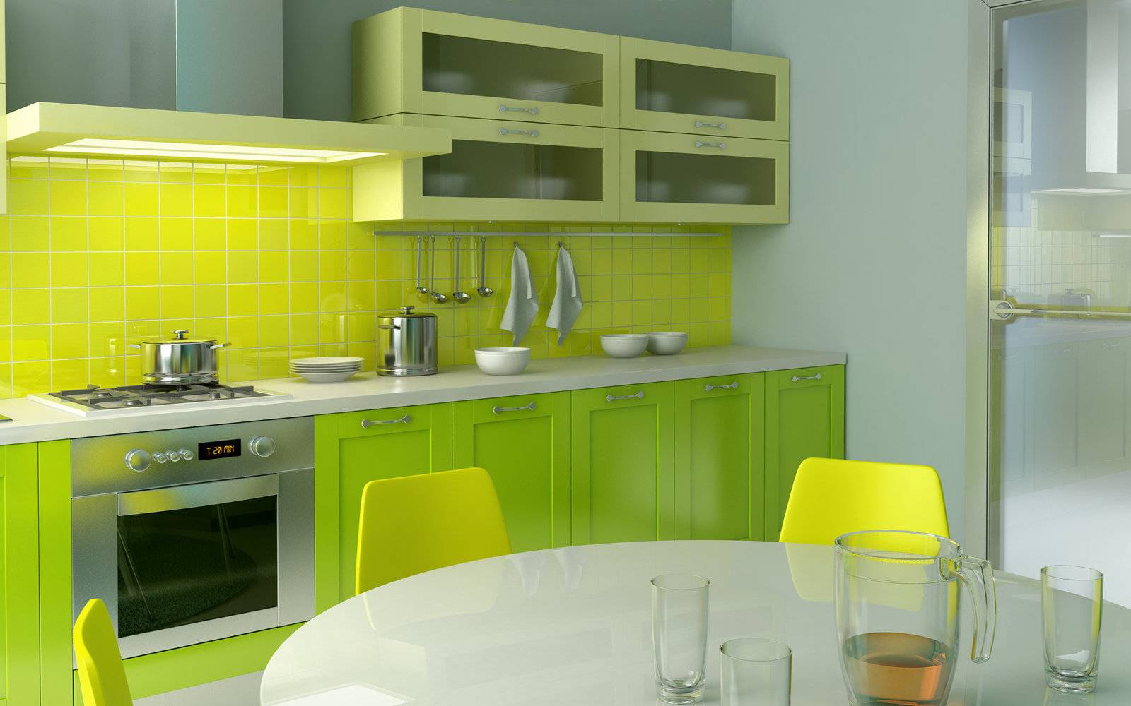 Зеленые обои на кухне: как подобрать цвет к салатовому кухонному гарнитуру