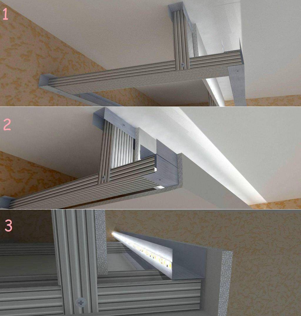 Как сделать парящий потолок из гипсокартона с подсветкой: схемы и идеи монтажа