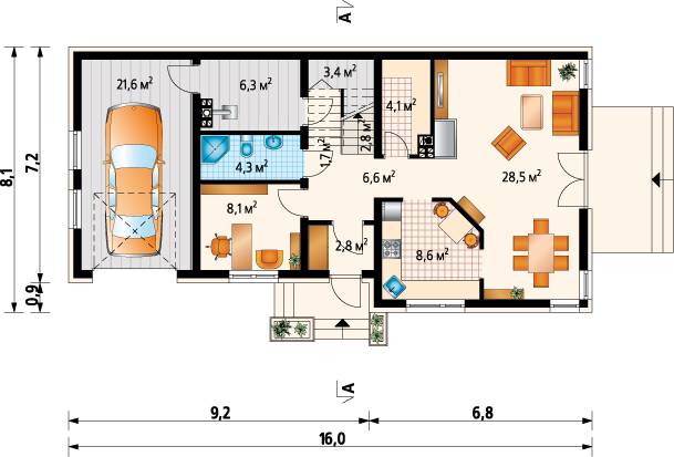 Проекты домов с мансардой и гаражом на одну и две машины – одноэтажные и двухэтажные коттеджи