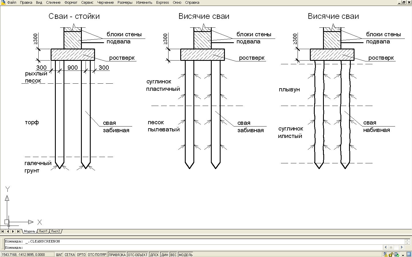 Схема устройства свайных фундаментов: существующие типы, вид в разрезе + инструкция по монтажу