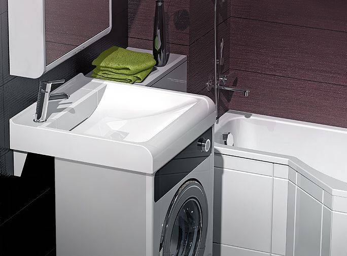 Стиральная машина под раковину в ванной - правила установки, фото идеи от дизайнеров