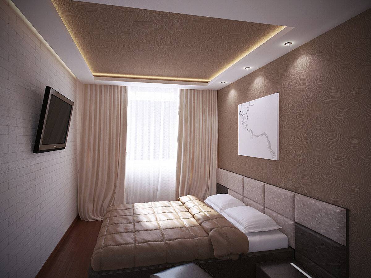 Дизайн натяжных потолков в спальне