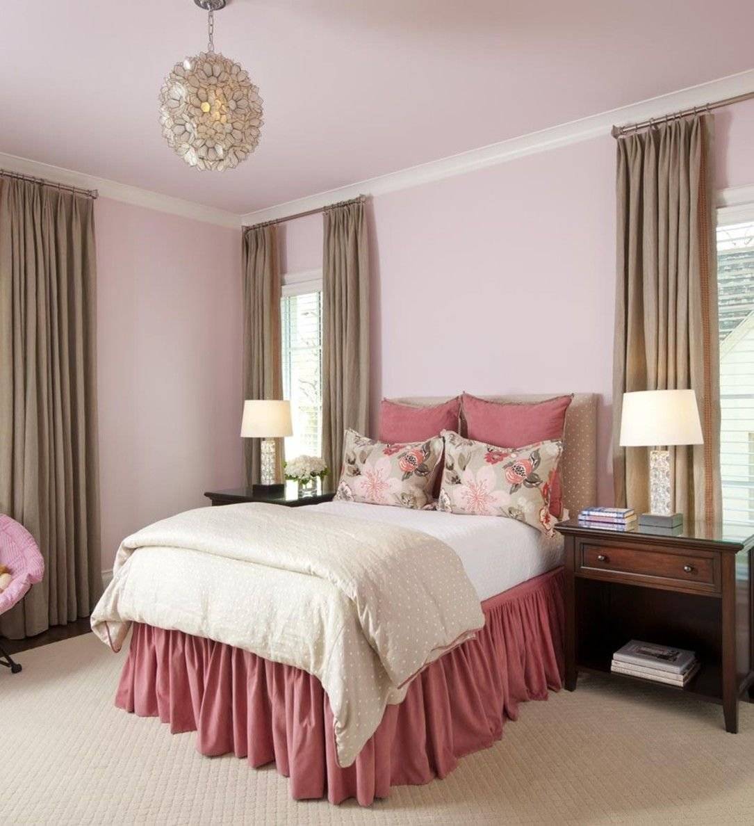 Розовые обои: в интерьере, какие подойдут, фон, с какими сочетаются, фото, цвет белый в комнату, шторы серо розовые в спальню, видео