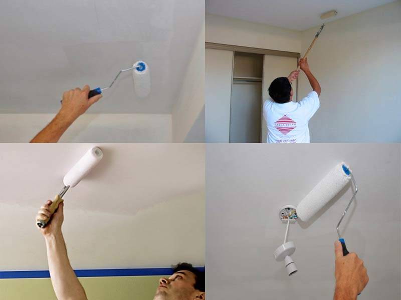 Как избавиться от проплешин и пятен при покраске потолка