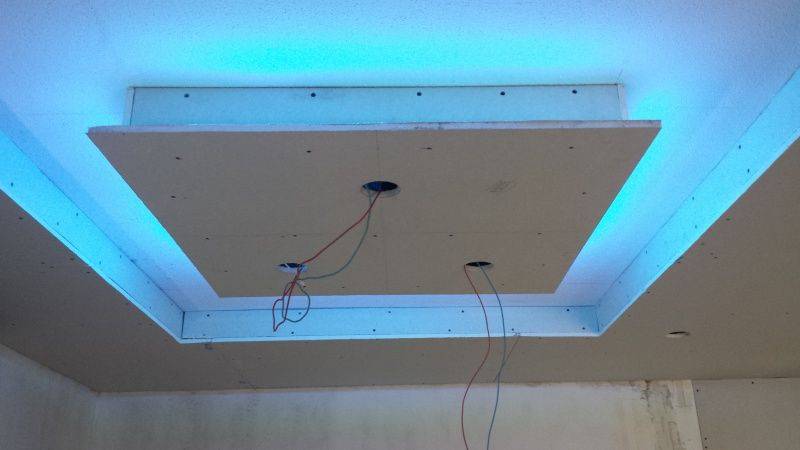 Многоуровневые потолки из гипсокартона с подсветкой своими руками (фото, видео)